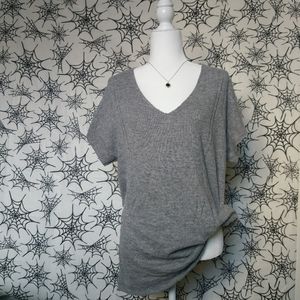 Beulah Long Oversized Gray Cotton Top